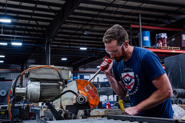TMCO employee working on Tube Fabrication.